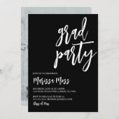 Uitnodiging voor Black & while Afstudeerder Party (Voorkant / Achterkant)