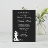 Uitnodiging voor Black White Wedding (Staand voorkant)