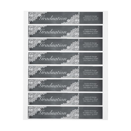 Uitnodiging voor Blackboard & White Lace Afstudere (Vel)