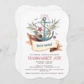 Uitnodiging voor blauw anker (Voorkant / Achterkant)