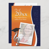 Uitnodiging voor blauw en Oranje Afstuderen (Voorkant / Achterkant)