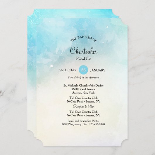 Uitnodiging voor blauw verloop (Voorkant / Achterkant)