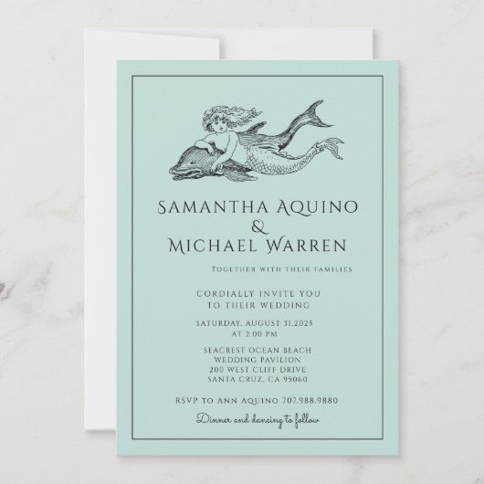 Uitnodiging voor blauwe bruiloft (Voorkant)