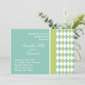 Uitnodiging voor blauwe en groene diamant (Staand voorkant)