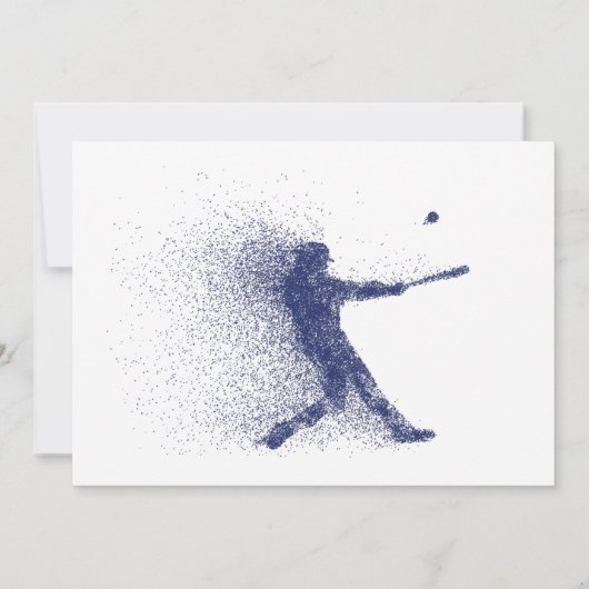 Uitnodiging voor blauwe en rode honkbal (Achterkant)