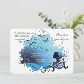 uitnodiging voor blauwe horizon (Staand voorkant)