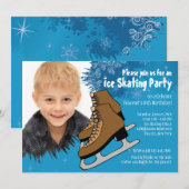 Uitnodiging voor blauwe ijsschaatsen (Voorkant / Achterkant)