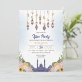 Uitnodiging voor Blauwe Lantaarn Iftar-feest Ramad (Staand voorkant)