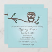 uitnodiging voor blauwe uil (Voorkant / Achterkant)