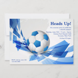 Uitnodiging voor blauwe Voetbal