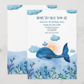Uitnodiging voor Blauwe Wal verjaardagsfeestje (Voorkant / Achterkant)