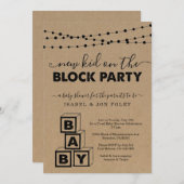 Uitnodiging voor blokkering baby shower (Voorkant / Achterkant)