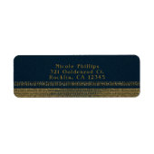 Uitnodiging voor Blue & Gold Chic Sparging Glam Pa Etiket (Voorkant)
