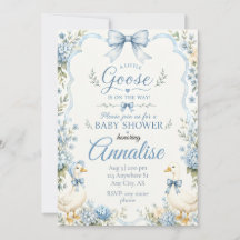 Uitnodiging voor Blue Goose Baby Shower