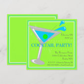 Uitnodiging voor Blue Martini Cocktailparty (Voorkant / Achterkant)