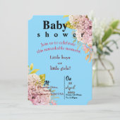 Uitnodiging voor Blue Twin Baby (Staand voorkant)