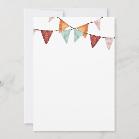 Uitnodiging voor boho-meisjes kampeer slaperparty (Achterkant)