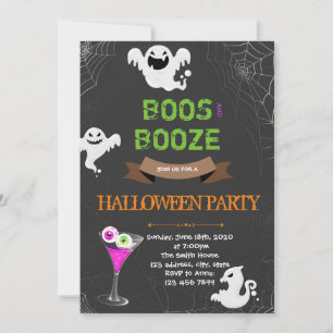 Uitnodiging voor Boos and Booze Halloween-feest