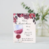 uitnodiging voor bordeauxrode bruidsuitnodiging (Staand voorkant)