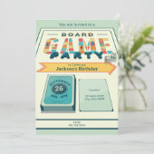 Uitnodiging voor bordspel-feestje (Staand voorkant)
