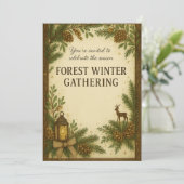 Uitnodiging voor Bos Winter Gathering | Elegant (Staand voorkant)