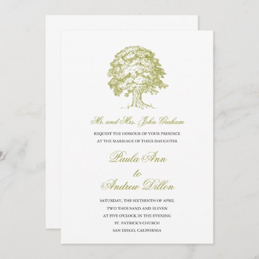 Uitnodiging voor bosbruiloft (Voorkant / Achterkant)