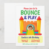 Uitnodiging voor Bounce & Play-verjaardag (Voorkant / Achterkant)