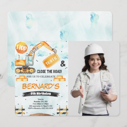 Uitnodiging voor bouwfoto's (Voorkant / Achterkant)