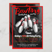 Uitnodiging voor Bowling Party (Voorkant / Achterkant)