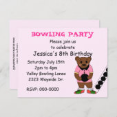 Uitnodiging voor Bowling Party (Voorkant / Achterkant)