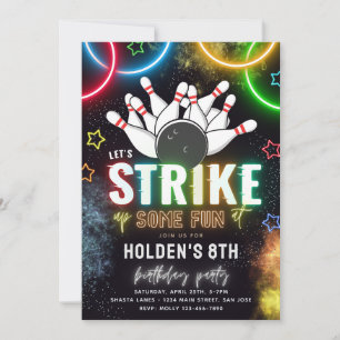 Uitnodiging voor Bowling Party Bowling Birthday
