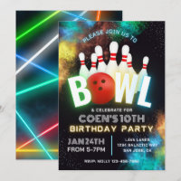 Uitnodiging voor Bowling Party | Bowling-uitnodigi