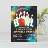 Uitnodiging voor Bowling Party | Bowling-uitnodigi (Staand voorkant)