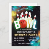 Uitnodiging voor Bowling Party | Bowling-uitnodigi (Voorkant / Achterkant)