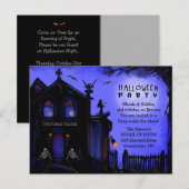 Uitnodiging voor briefkaart - Halloween Haunted Ho (Voorkant / Achterkant)