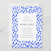 Uitnodiging voor Bright Blue Dashing Holiday Party (Voorkant)
