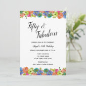 Uitnodiging voor Bright Floral Birthday (Staand voorkant)