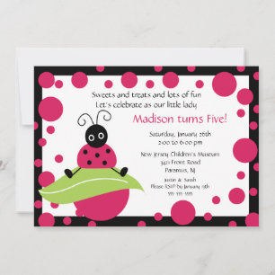Uitnodiging voor Bright & Stor Koud Ladybug Birthd