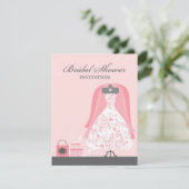Uitnodiging voor bruidsdouche Flat Kaart Invitatio (Staand voorkant)