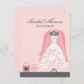 Uitnodiging voor bruidsdouche Flat Kaart Invitatio (Voorkant / Achterkant)