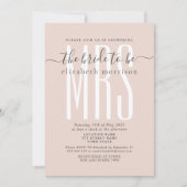 Uitnodiging voor bruidsdouche met Blush Script (Voorkant)