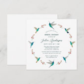 Uitnodiging voor bruidsdouche met kolibrie (Voorkant / Achterkant)