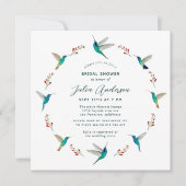 Uitnodiging voor bruidsdouche met kolibrie (Voorkant)