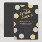 Uitnodiging voor bruidsdouche | Zilver Goud Krijtb (Voorkant / Achterkant)