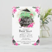 Uitnodiging voor Bruidsfeestje met Thema Heksen en (Staand voorkant)