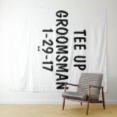 Uitnodiging voor bruidsjonker golf wandkleed (In Situ (horizontaal))