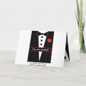 Uitnodiging voor bruidsjonkers met drie smoking ou (Achterkant)