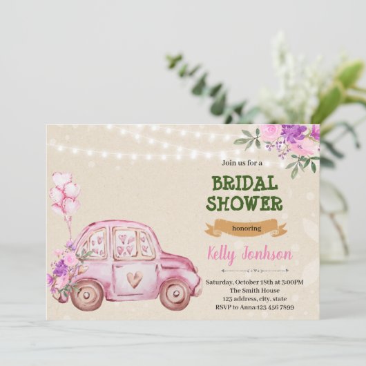 Uitnodiging voor bruiloft (Staand voorkant)