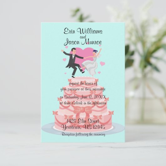 Uitnodiging voor bruiloft (Staand voorkant)