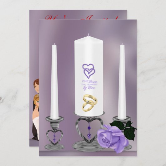 Uitnodiging voor bruiloft (Voorkant / Achterkant)